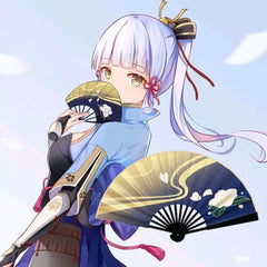 Genshin Impact Ayaka Cosplay Fan | Folding Hand Fan Prop for Cosplay