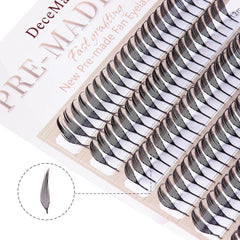DeceMars A Series Premade Fan Eyelash Extensions | DIY Natural Look Lashes close-up view
