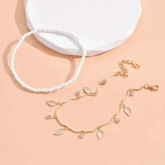 Boho Anklet Foot Chain Summer Bracelet Tassel Star Crystal Pendant Charm Anklet Sanda alternate view