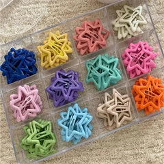 20/50Pcs Star-Shaped Alloy Hair Clips Elegant Retro Style Lightweight Hollow-Out Desi alternate view