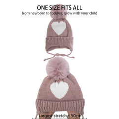 Baby Knitted Turban Hat with Pompom | Soft Acrylic Beanie for 0-3T alternate view