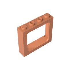 Gobricks Window 1 x 4 x 3 Train with Shutter Holes and Solid Studs on Ends | Compatibl close-up view
