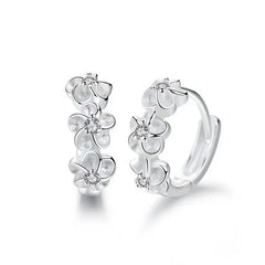 New 925 Sterling Silver Earrings Small Flower Round Earrings Female Charm Jewelry Gif alternate view