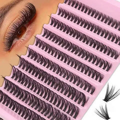 Cluster Eyelashes 200 Pcs DIY Natural Look Wispy Lashes | 9-16mm 40D Curly detail view