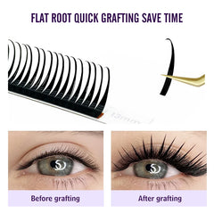 NATUHANA Wet Eyelash Extension 0.07mm | Easy Grafting Manga Wispy Lashes close-up view