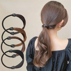 New Faux Wig Elastics Hair Ties for Women Girl Ponytail Wrap Holders Hair Band Simple close-up view