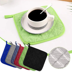 Thickened Cotton Square Placemat | Heat Resistant Table Mat for Dining Table