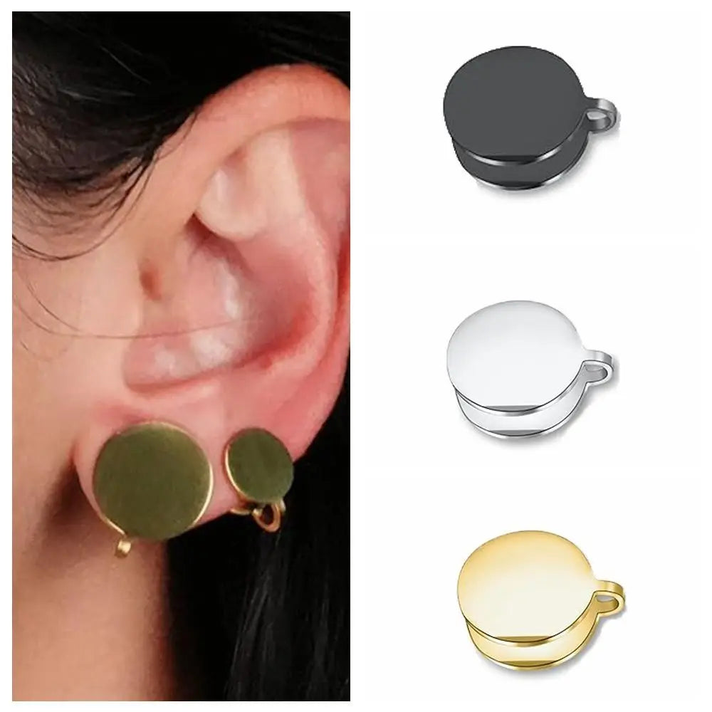Stainless Steel Clip On Earrings No Piercing Keloid Pressure Earrings | Non-pierced Ear Cuff for Car