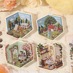 Journal GO Creative 3D Scenes Cartoon Landscape Stickers Spring diy Sticker for Gift alternate view