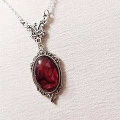 Gothic Red Butterfly Pendant Necklace For Women