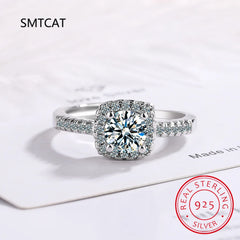 100% Moissanite Rings 1CT 2CT 3CT Brilliant Diamond Halo Engagement Rings For Women Girl detail view