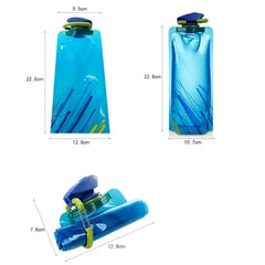 Foldable Water Bottles Flexible Reusable Travel Water Bottle Plastic Water Pouch Soft close-up view