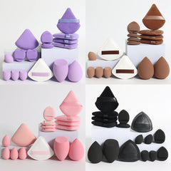 Cat Powder Cotton Candy 16-Piece Makeup Sponge Set | Soft Polyurethane Cosmetic Puffs