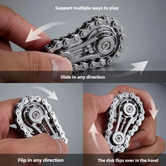 Metal Sprockets Flywheel Fingertip Gyro Fidget Spinner | Antistress Anxiety EDC Fidget close-up view