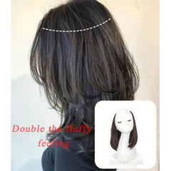 20/30cm Synthetic Straight Hair Extension with 4 Clips | V-Shaped Half Head Invisible close-up view
