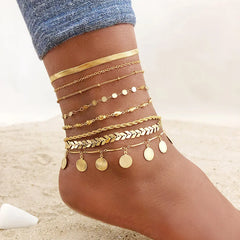 Snake Chain Anklet for Women Girls Adjustable Summer Beach Chain Anklet Bracelet Mother's Day Gifts Stainless Steel Not Allergic