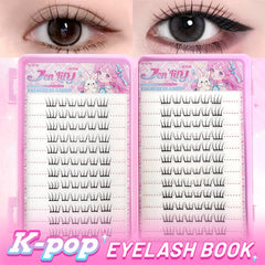 K-pop 2.0 Style Self-Adhesive False Eyelashes Easy Wear No Glue Trendy Daily/Party Eye Makeup Accessory
