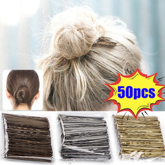 50Pcs Gold Hairpins for Women Hair Clip Lady Bobby Pins Black Invisible Wave Hairgrip Barrette Hairc