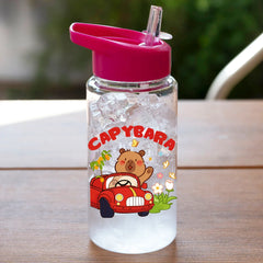 1 Piece 500ml (17 fl oz) Capybara Printed Straw Cup, Summer Water Bottle, BPA Free, Port detail view
