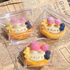 Red Apple Strawberry Egg Tart Strawberry Cream Bar Stress Relief Toy Sensory Toy For K close-up view