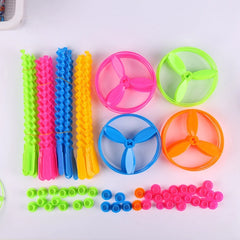 10/20pcs Colorful Bamboo Dragonfly Plastic Hand Push Flying Toys Kids Birthday Party F close-up view