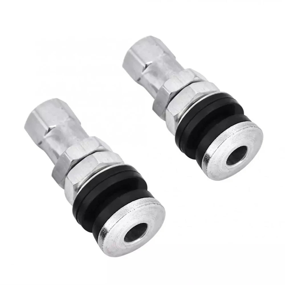 Silver Short Tire Valve Stems 2-Pack
