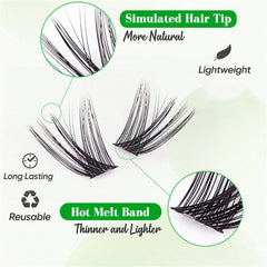 DIY Lash Clusters D Curl Individual Lashes 8-16mm | 120 Pcs Natural Fluffy Eyelash Ext close-up view