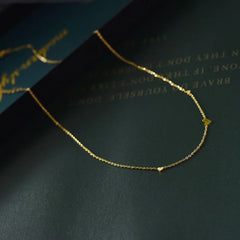 316L Stainless Steel Mini Heart Clavicle Chain Choker Necklace Women Chain Necklace Si close-up view