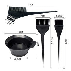 4Pcs Home Salon Hair Dyeing Brush Set Hair Dyeing Cream Bowl Coloring Brush Comb Kits close-up view