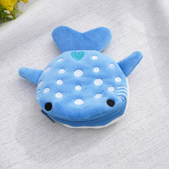 Cartoon Whale Shark Coin Purse | Kawaii Plush Zipper Wallet detail view