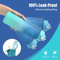 【Peace】800ml Large Capacity Sports Water Bottle Leak Proof Colorful Plastic Cup Drinki close-up view
