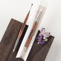 1/2Pcs Double Head Nail Art Brush Silicone Spatula Poly Nail Gel Pen Manicure Tip Exte close-up view
