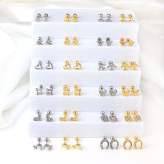 LUXUSTEEL Mini Cute Stainless Steel Stud Earrings Women Girls Heart Butterfly Rabbit alternate view