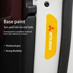4Pcs Car Door Safety Warning Sticker Reflective Mark Decal | For Mitsubishi Lancer Ral close-up view