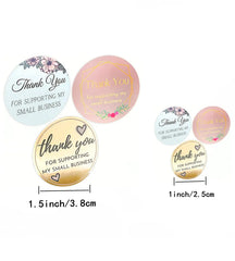 500pcs Thank You Stickers for Small Business | Floral Gift Packaging Seal Labels alternate view