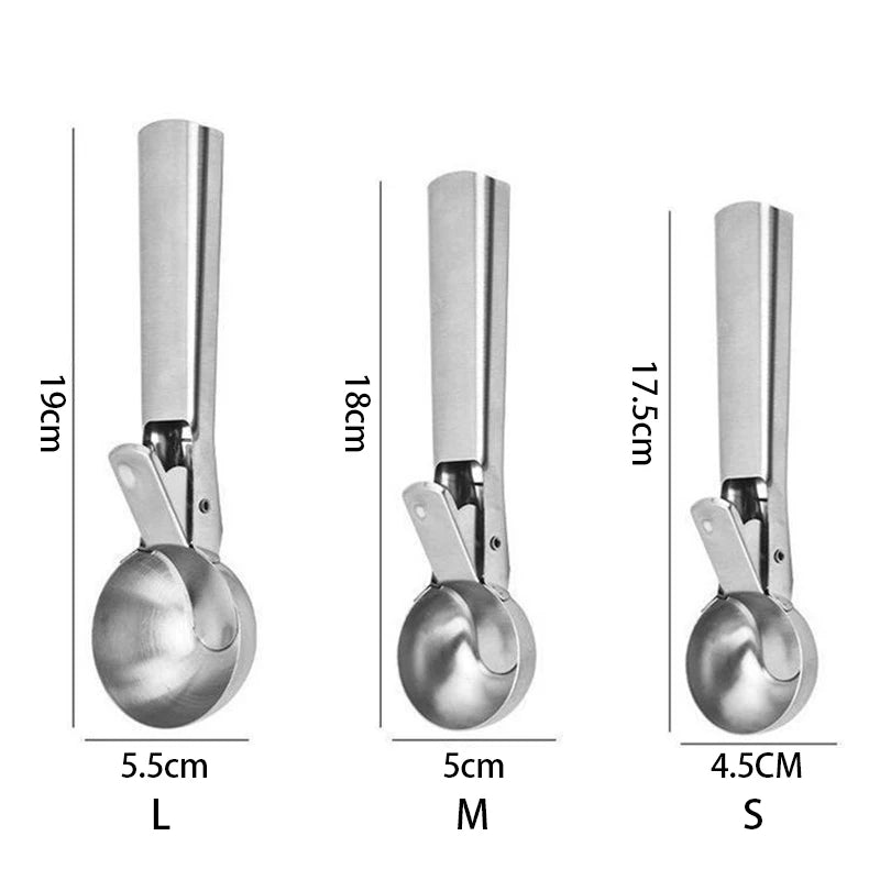 Stainless Steel Ice Cream Spoon Multifunctional Spoon for Ice Cream Dual-Purpose Scoop Fruit Waterme