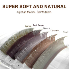 NATUHANA Caramel Colored Lashes | Individual Faux Mink Eyelashes alternate view