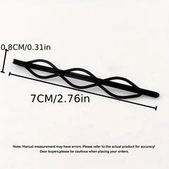 8Pcs Fashion Black Bobby Pins Hair Clips Wavy Hairpins Metal Barrettes Invisible BB C alternate view