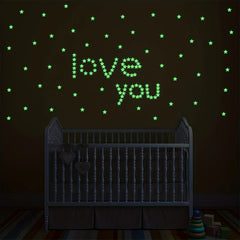 100 Pcs Glow in The Dark Stars and Moon Wall Stickers | 3D Luminous Starry Sky Decor close-up view