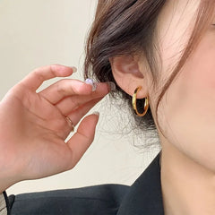 New Fashion Classics Simple Big Round Hoop Earrings for Women Circle Girls Shiny Deli alternate view