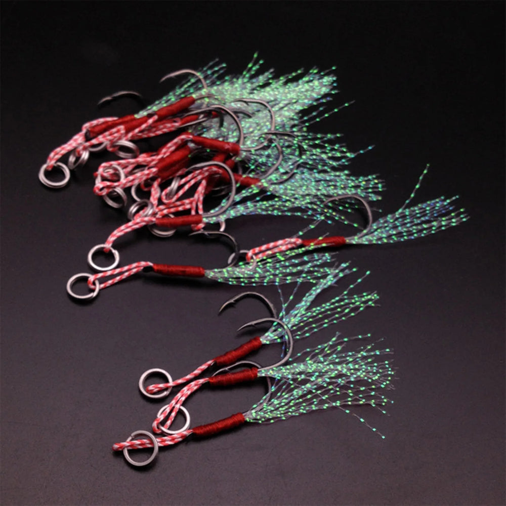 10PCS Professional Fishing Hooks Durable Binding Wire Hooks Fishing Tackle for Freshwater Seawater F