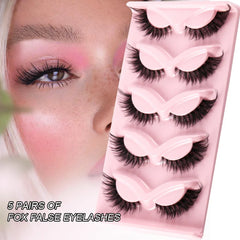 5 Pairs Cat Eye Lashes Fake Eyelashes Natural Long Manga Lashes Winged End Eye Elonga alternate view