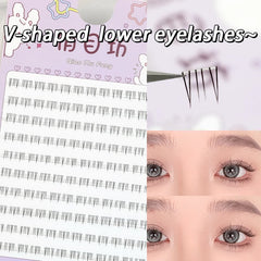 10 Rows 5-7mm Air Lower Eyelashes | Fairy Segmented Natural Under Lashes for Manga Eye Makeup
