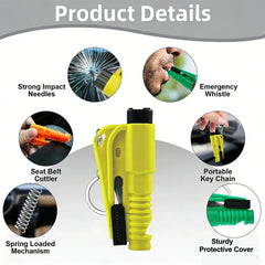 Compact 3-in-1 Safety Hammer Car Escape Tool Window Breaker Seat Belt Cutter Rescue Whistle Emergency Escape Tool Accessories