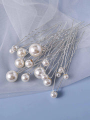 18Pcs Wedding Faux Pearl Hair Pins Bridal Hair Pearls U-Shaped Bobby Pins Golden Hairpins Hair Bridal Hair Accessories