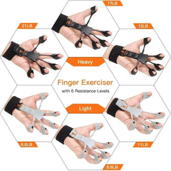 6 Level Finger Strengthener | Silicone Hand Grip Trainer for Guitar and Sports close-up view