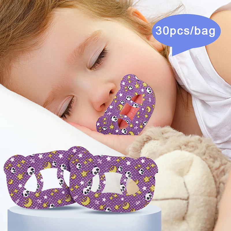 Cartoon Bear O-Shaped Mouth Tape for Kids | Anti-Snoring Sleep Aid