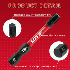 10-Piece Magnetic Star-Shaped Bit Set | Professional S2 Alloy Steel Torx Screwdriver Bit detail view