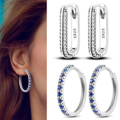 Hot Sale 925 Sterling Silver Heart Earrings Fit Original Charms Hoop Earrings For Wome close-up view