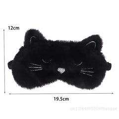 Solid Color Plush Sleep Mask for Naps | 3D Cute Blackout Eye Cover with Adjustable St alternate view